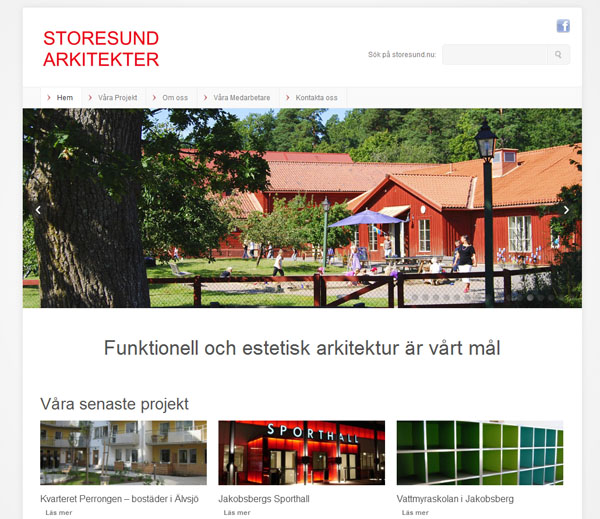 web design för Storesund Arkitekter